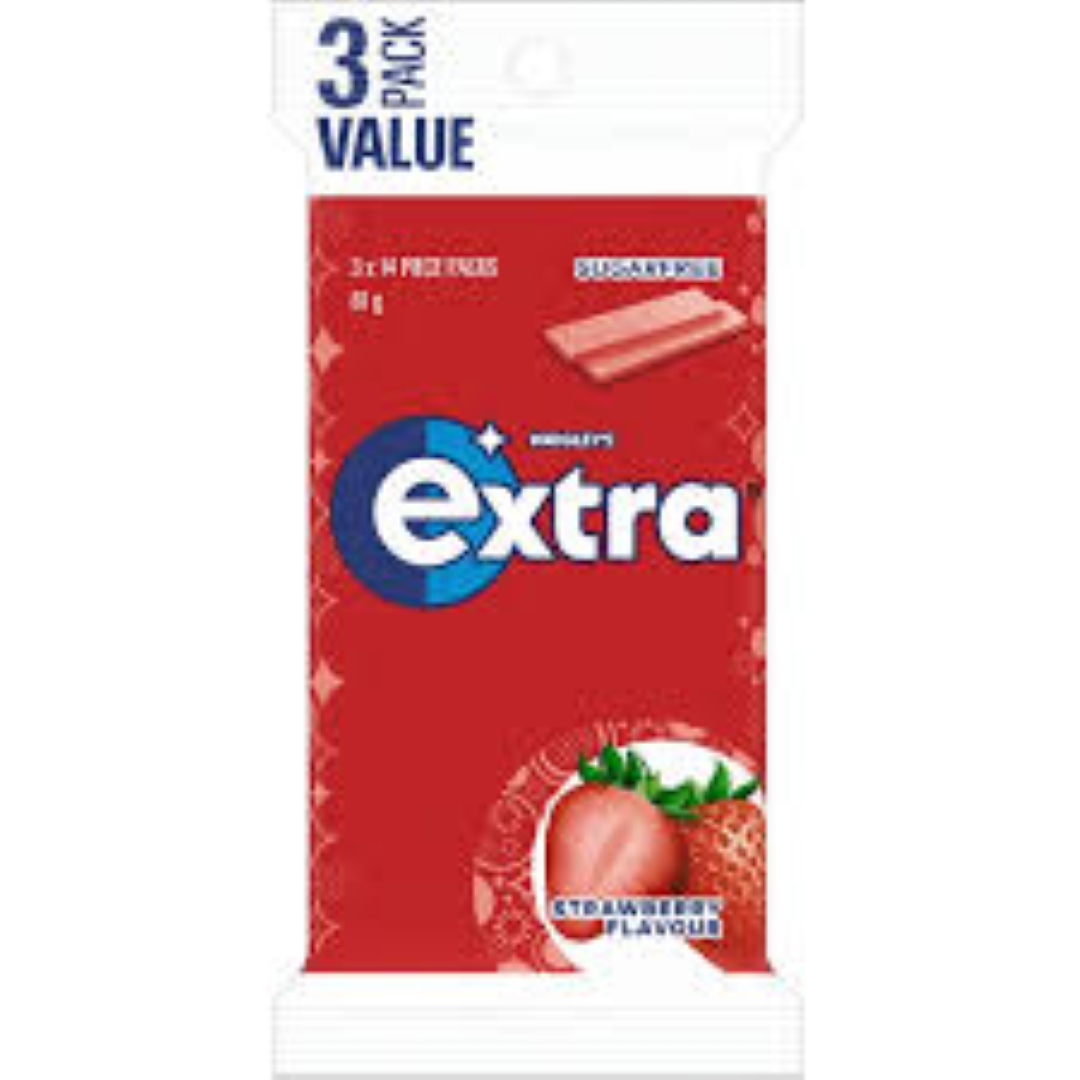 EXTRA GUM STRAWBERRY 3PACK 37.8G